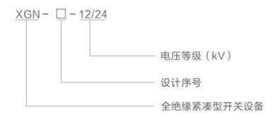 XGN□-12/24系列全絕緣全封閉充氣式金屬開關(guān)設(shè)備型號含義
